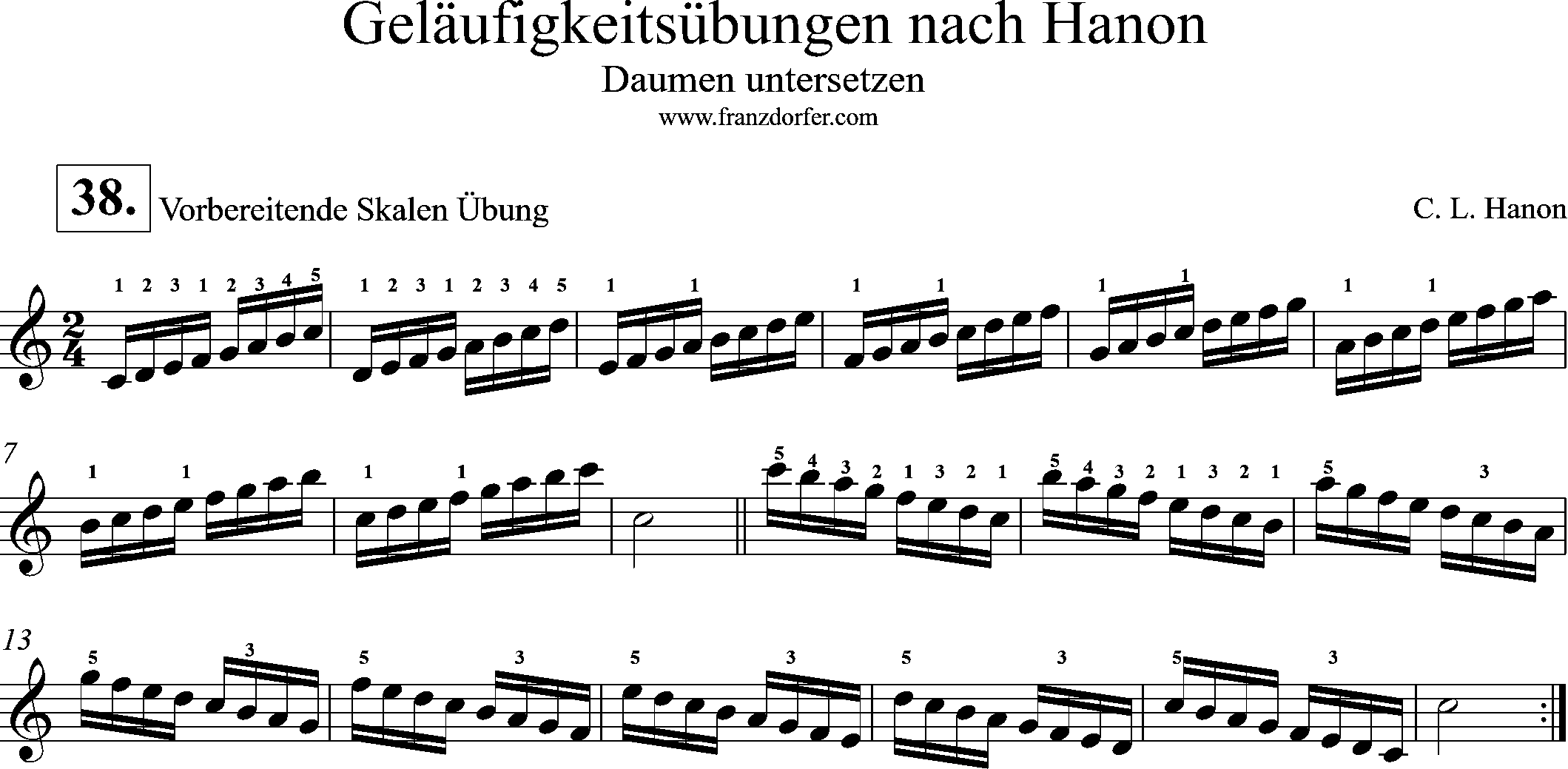 hanon vorbereitende übung zu skalen, nr. 38